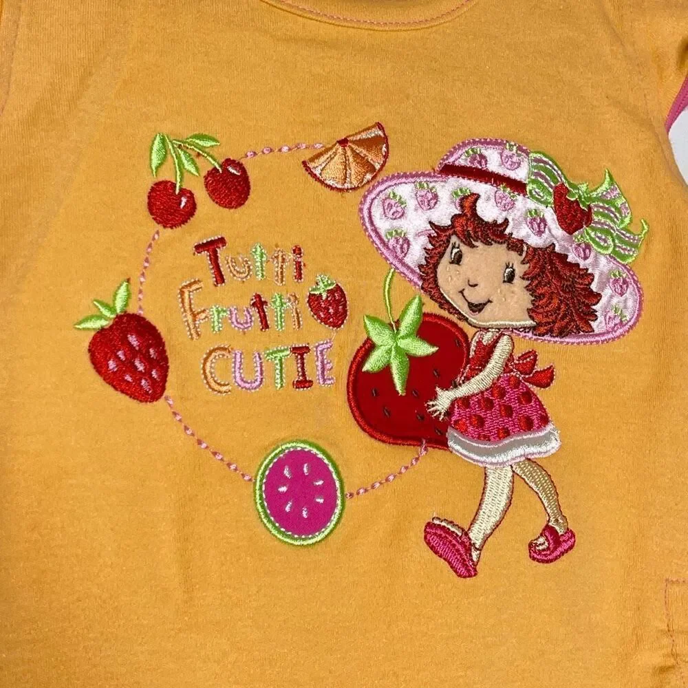 Vintage Y2K Strawberry Shortcake Tutti Girls Outfit Toddler Shirt Pants 3T NWT